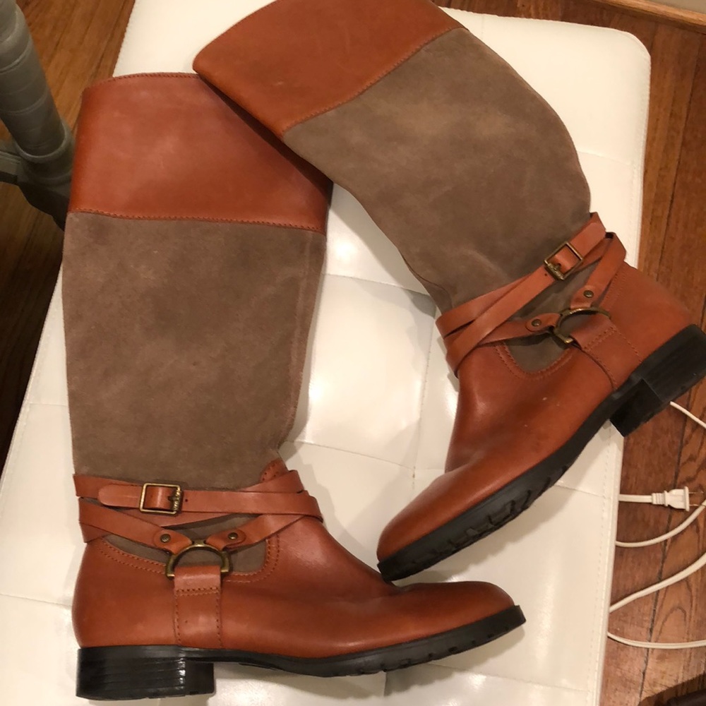 Ralph Lauren leather and suede riding boots